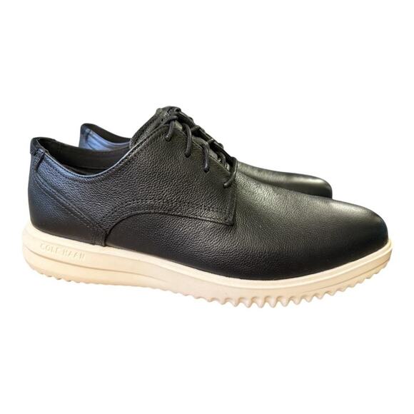 Cole Haan Grand + Plain Toe Oxford Black Leather Men size 13 NEW - Picture 2 of 6